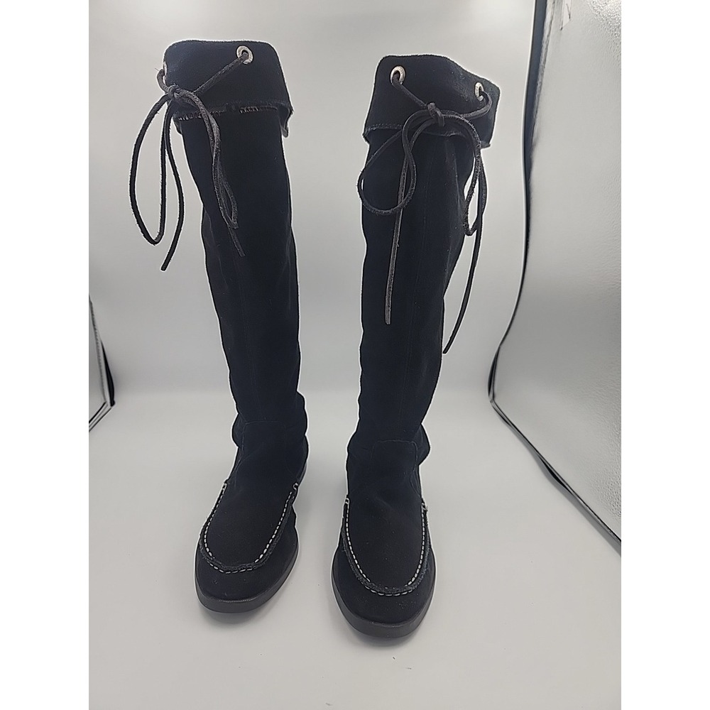 Sperry Top-Sider Moccasin Boots in black suede leather